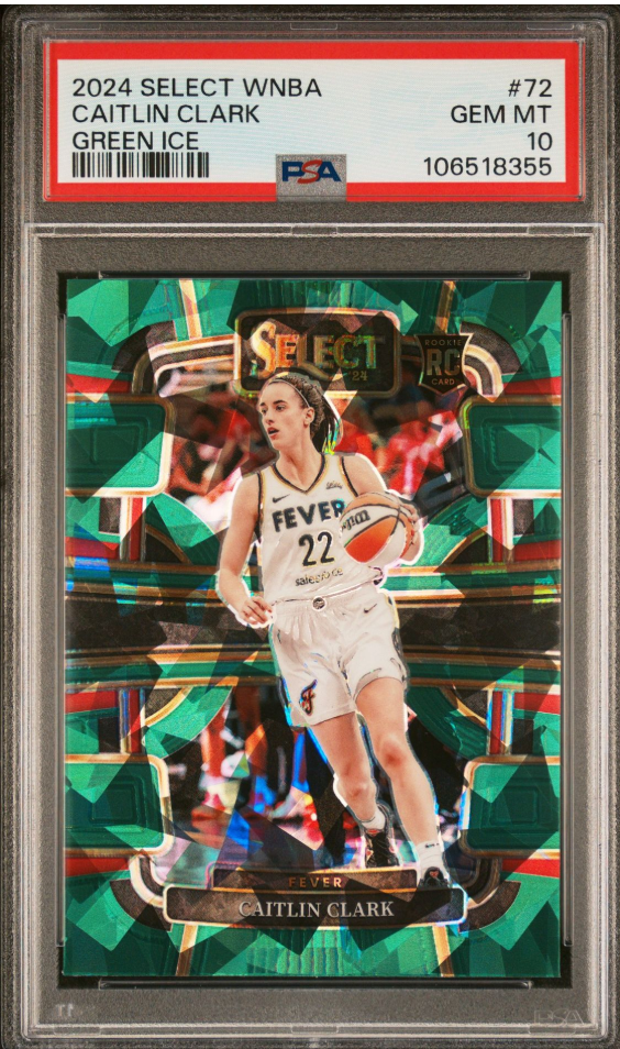2024 Select Caitlin Clark Green Ice GEM MT PSA 10