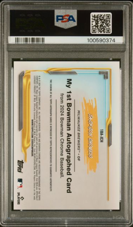 2024 Bowman Chrome Jackson Chourio My 1st Bowman Auto /99 GEM MINT PSA 10