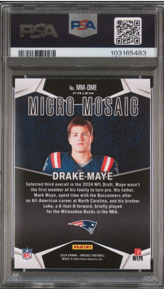 2024 Mosaic Drake Maye Micro Mosaic GEM MINT PSA 10
