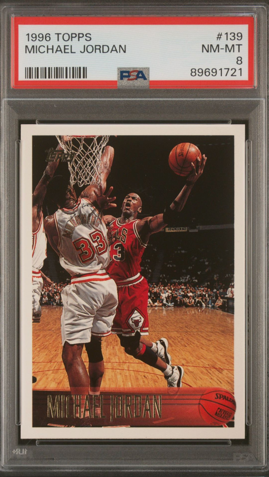 1996 TOPPS 139 MICHAEL JORDAN PSA 8