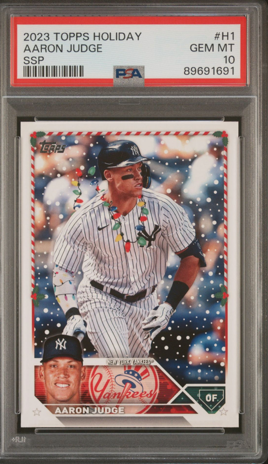 2023 TOPPS HOLIDAY H1 AARON JUDGE SSP PSA 10 GEM MINT