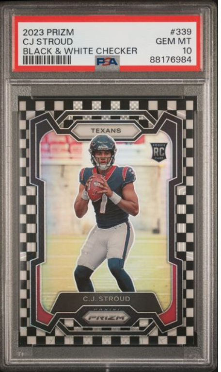 2023 Prizm CJ Stroud #339 Black & White Checker PSA 10 GEM MINT