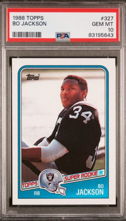 1988 Topps Bo Jackson # 327 GEM MINT 10 - Football Rookie Card