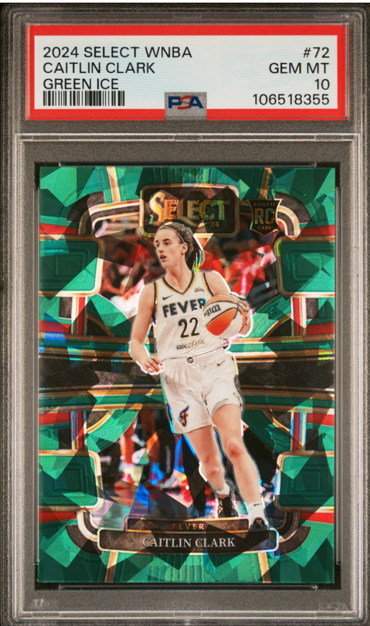 2024 Select Caitlin Clark Green Ice GEM MT PSA 10