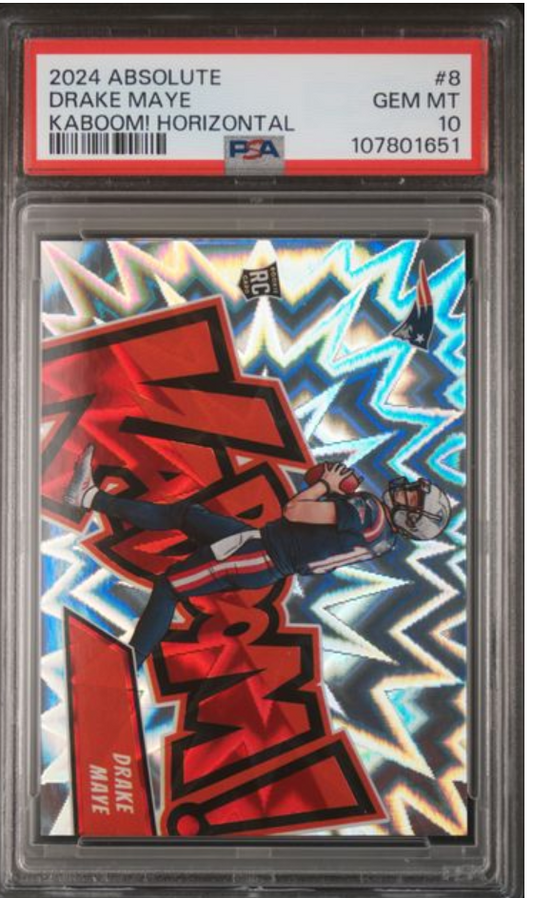 2024 Absolute #8 Drake Maye Kaboom GEM MINT PSA 10